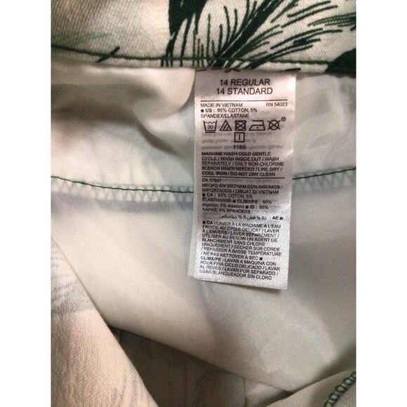 Old Navy Pants Womens 14 White Green Pixie Mid Rise Straight Leg Cropped Chino - Picture 5 of 11